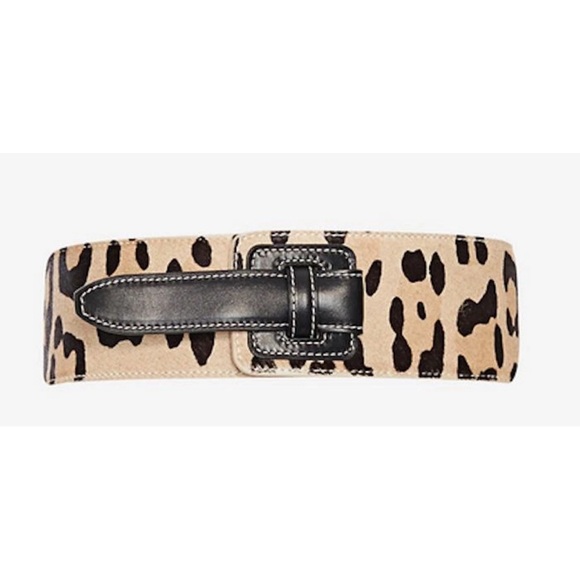 NWOT Barbara Bui Wide Cheetah Calf Hair Animal Print Belt
